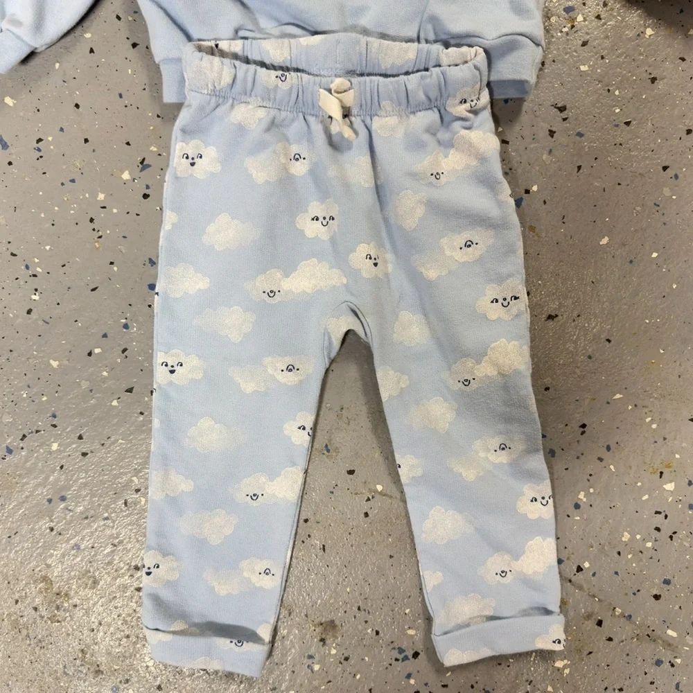 Cat and Jack Blue Cloud Sweatshirt And Jogger Pants Set